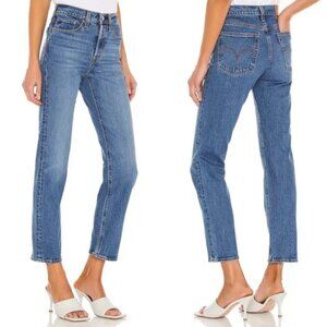 Levi's Premium Wedgie Fit Straight Leg High Rise Jeans Jive Sound Blue 27